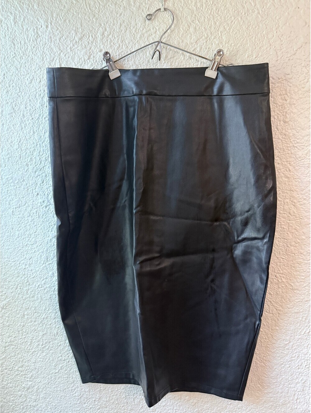 Universal Standard Black Faux Leather Pencil Skirt Size 12